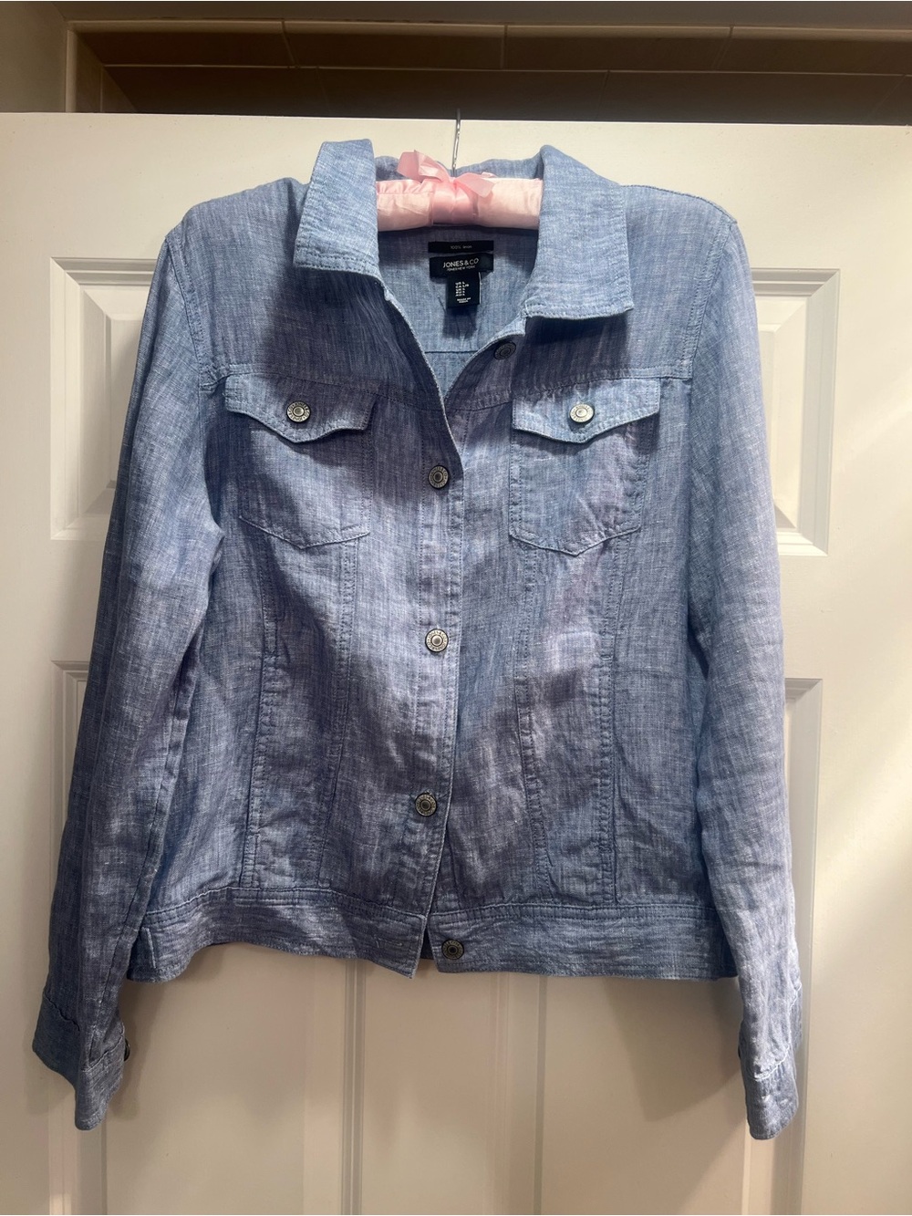 Jones & Co Light Blue Linen “Denim Style” Jacket